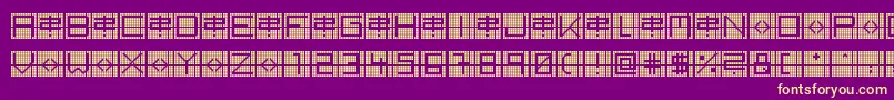 BackToHeavyCoatFatGroundGrid Font – Yellow Fonts on Purple Background