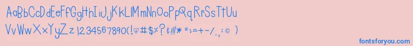 Charleesinahurry Font – Blue Fonts on Pink Background