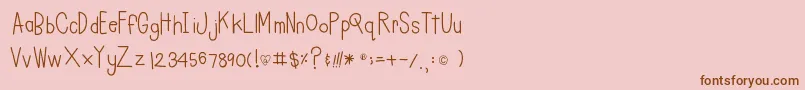 Charleesinahurry Font – Brown Fonts on Pink Background