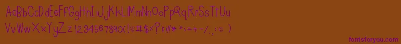Charleesinahurry Font – Purple Fonts on Brown Background