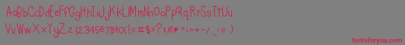 Charleesinahurry Font – Red Fonts on Gray Background