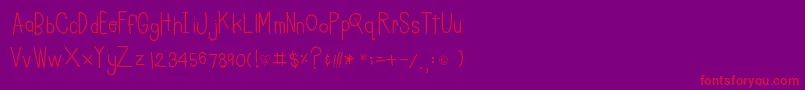 Charleesinahurry Font – Red Fonts on Purple Background