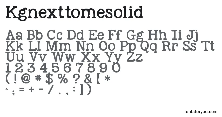 Schriftart Kgnexttomesolid – Alphabet, Zahlen, spezielle Symbole