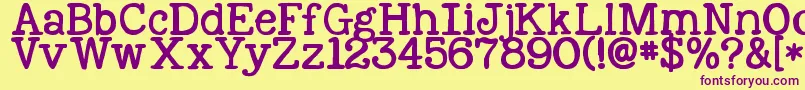 Kgnexttomesolid Font – Purple Fonts on Yellow Background