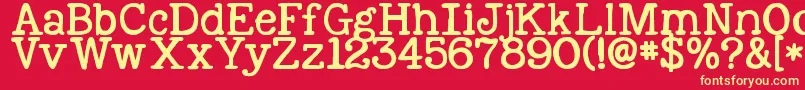 Kgnexttomesolid Font – Yellow Fonts on Red Background