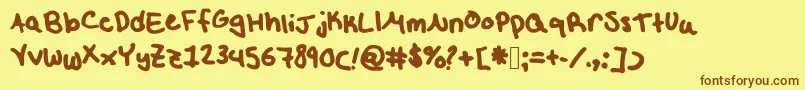 Etw Font – Brown Fonts on Yellow Background