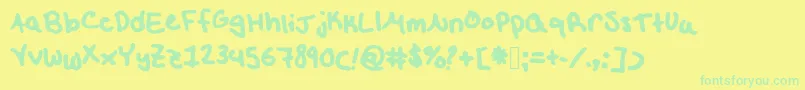 Etw Font – Green Fonts on Yellow Background