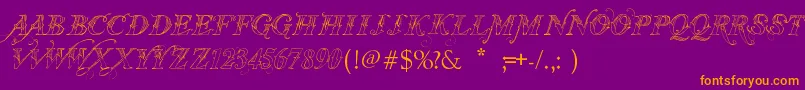 VtksThanksYou Font – Orange Fonts on Purple Background