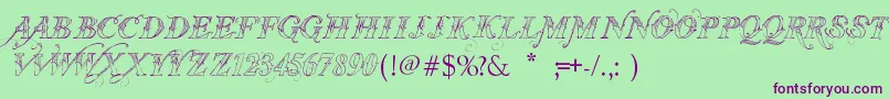 VtksThanksYou Font – Purple Fonts on Green Background