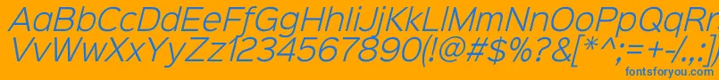 Sinkinsans300lightitalic Font – Blue Fonts on Orange Background