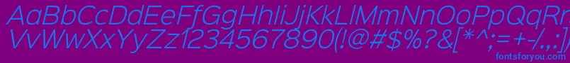 Sinkinsans300lightitalic Font – Blue Fonts on Purple Background