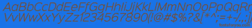 Sinkinsans300lightitalic Font – Brown Fonts on Blue Background