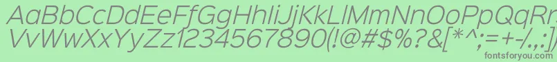 Saiba mais sobre a fonte Sinkinsans300lightitalic Fonte Sinkinsans300lightitalic – fontes cinzas em um fundo verde