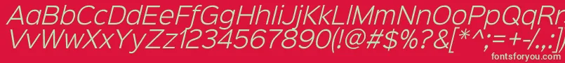 Sinkinsans300lightitalic Font – Green Fonts on Red Background