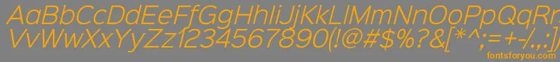 Sinkinsans300lightitalic Font – Orange Fonts on Gray Background