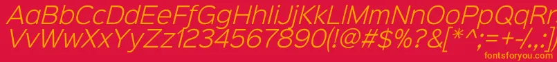 Sinkinsans300lightitalic Font – Orange Fonts on Red Background