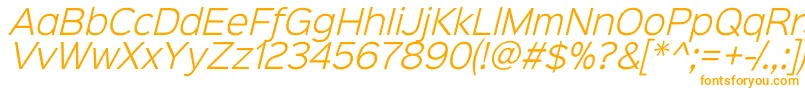 Sinkinsans300lightitalic-fontti – oranssit fontit valkoisella taustalla