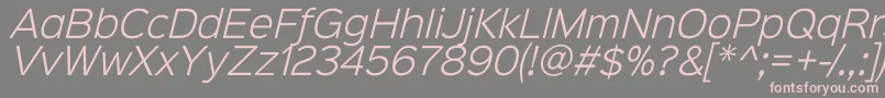 フォントSinkinsans300lightitalic – 灰色の背景にピンクのフォント