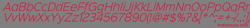 Sinkinsans300lightitalic Font – Red Fonts on Gray Background