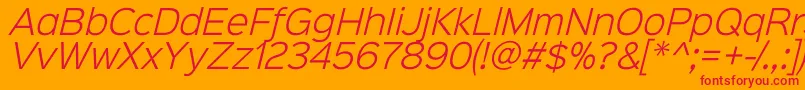 Sinkinsans300lightitalic Font – Red Fonts on Orange Background