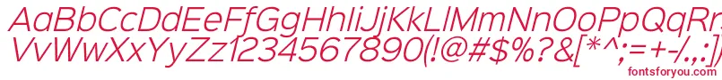 Sinkinsans300lightitalic-fontti – punaiset fontit valkoisella taustalla