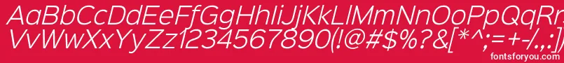 Шрифт Sinkinsans300lightitalic – белые шрифты на красном фоне