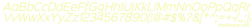 Sinkinsans300lightitalic-Schriftart – Gelbe Schriften