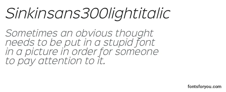 Review of the Sinkinsans300lightitalic Font