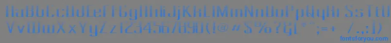 PecotLined Font – Blue Fonts on Gray Background