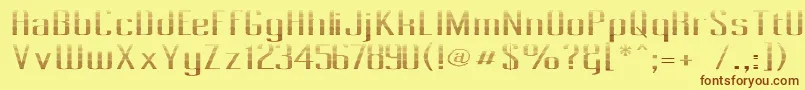 PecotLined Font – Brown Fonts on Yellow Background