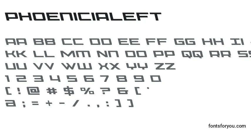 A fonte Phoenicialeft – alfabeto, números, caracteres especiais