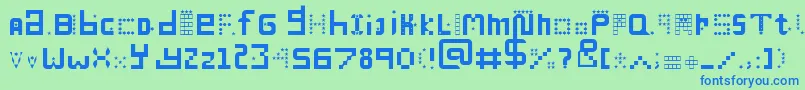 ManyMiles Font – Blue Fonts on Green Background