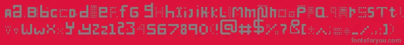 フォントManyMiles – 赤い背景に灰色の文字