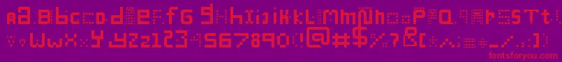 fuente ManyMiles – Fuentes Rojas Sobre Fondo Morado