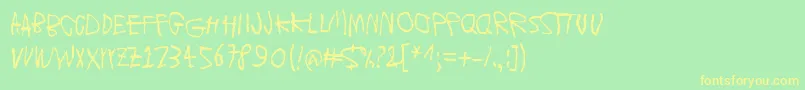 Шрифт MoonsOfJupiterEuropa – жёлтые шрифты на зелёном фоне