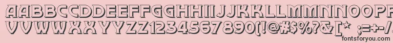Brownwoodshadownf-Schriftart – Schwarze Schriften auf rosa Hintergrund