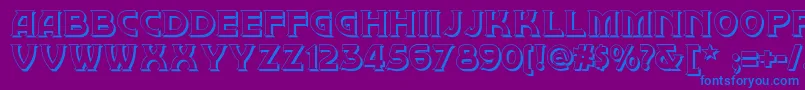 Brownwoodshadownf Font – Blue Fonts on Purple Background