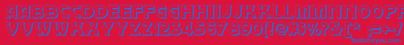 フォントBrownwoodshadownf – 赤い背景に青い文字