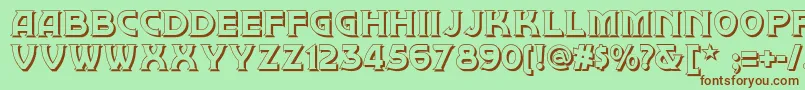 Шрифт Brownwoodshadownf – коричневые шрифты на зелёном фоне
