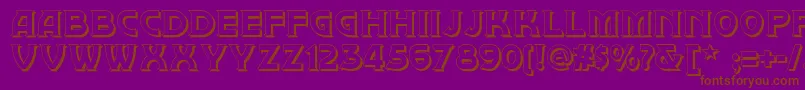 Шрифт Brownwoodshadownf – коричневые шрифты на фиолетовом фоне