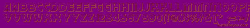 Brownwoodshadownf-Schriftart – Braune Schriften auf violettem Hintergrund