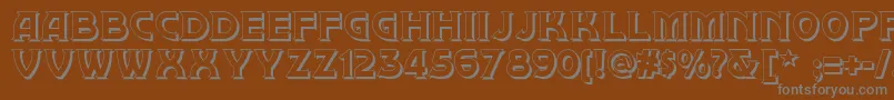 Brownwoodshadownf-Schriftart – Graue Schriften auf braunem Hintergrund