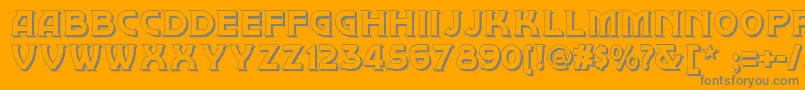 Brownwoodshadownf-Schriftart – Graue Schriften auf orangefarbenem Hintergrund