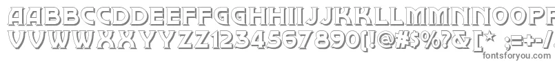 Brownwoodshadownf-fontti – harmaat kirjasimet valkoisella taustalla