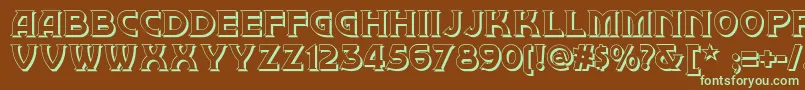 Шрифт Brownwoodshadownf – зелёные шрифты на коричневом фоне