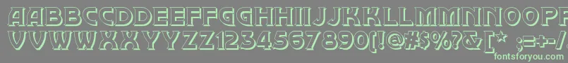Шрифт Brownwoodshadownf – зелёные шрифты на сером фоне