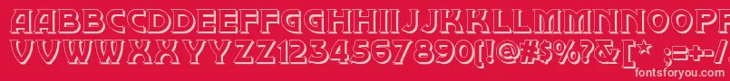Brownwoodshadownf Font – Pink Fonts on Red Background