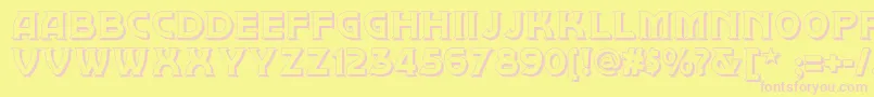 Brownwoodshadownf Font – Pink Fonts on Yellow Background