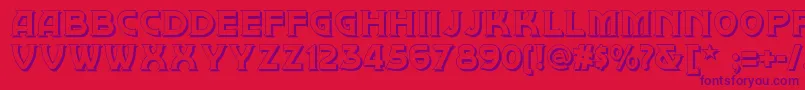 Brownwoodshadownf-Schriftart – Violette Schriften auf rotem Hintergrund
