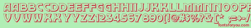 Brownwoodshadownf-fontti – punaiset fontit vihreällä taustalla